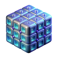 playful magnificent Photorealistic professional render of a futuristic, holographic data cube displaying binary code with Transparent Background high quality png