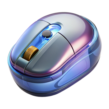 etéreo maravilloso profesional prestar, ultra detallado, aislado separar de un soltero, transparente computadora ratón con visible interno componentes con transparente antecedentes artesano png