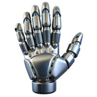 enchanting romantic artistic Robot hand, realistic, metallic texture with Transparent Background 8K png