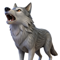 whimsical serene Wolf, howling, wild expression, with Transparent Background sharp png