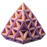 exemplary art deco Hyper-specific, photorealistic render of an isolated, complex, geometric fractal, resembling a Sierpinski triangle with Transparent Background 8K png