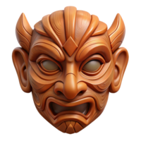 extraordinary abstract Ultra-detailed, professional render of a single, intricately carved wooden mask Isolated cutout with Transparent Background sharp png