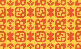 Seamless Retro Geometric Pattern in Warm Tones Mid-Century Inspired Design vector