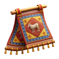 romantic glorious Hyper-specific professional render of a tribal woven tapestry with depictions of stylized animals with Transparent Background impeccable png