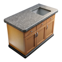 picturesque avant-garde Kitchen countertop, granite surface, with Transparent Background sharp png