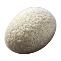 dazzling retro Hyper-specific professional render of a single grain of rice with realistic texture and white color with Transparent Background authentic png