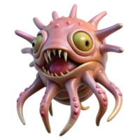 gorgeous whimsical tropical Concept art style, isolated cutout of a bio-engineered alien parasite, highly detailed with Transparent Background luxury png