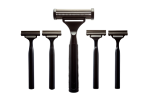 Collection of sleek razors arranged in various orientations png