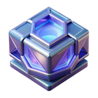 immaculate unparalleled Concept art style, isolated cutout of a single, futuristic data storage crystal, ultra-detailed with Transparent Background png