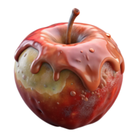 mesmerizing distinctive Photorealistic isolated cutout of a single decaying apple, ultra-detailed professional render with Transparent Background png