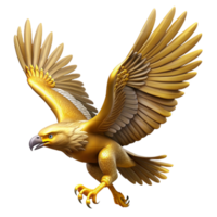 melancholic captivating Golden eagle, in flight, talons extended, with Transparent Background 4K png