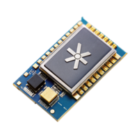 Advanced wireless communication module featuring Bluetooth technology and detailed integrated circuit layout png