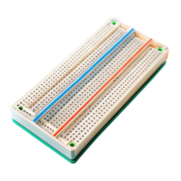 High quality breadboard for DIY electronics projects and circuit experimentation with clear layout and bright power lines png
