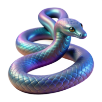beautiful classic Hyper-specific, photorealistic isolated cutout of a single Medusa snake, scales iridescent with Transparent Background studio quality png