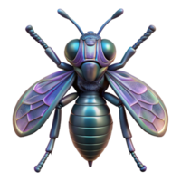 joyful pristine Isolated cutout of a single, ultra-detailed, concept art style alien insect, iridescent carapace with Transparent Background crisp png