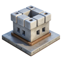 spectacular artistic Concrete building foundation block, with Transparent Background luxury png