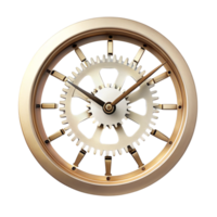 Mechanical clock showcasing precision engineered gears and sleek metallic design png