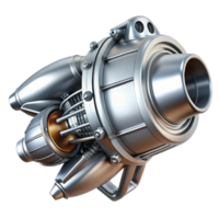 unforgettable avant-garde Sleek silver spaceship engine with visible internal mechanics with Transparent Background gallery standard png