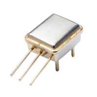 crystal oscillator component with precision pins for use in electronic circuits and frequency control png
