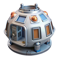 gorgeous rare Ultra-detailed, isolated cutout, concept art style render of a single, space station module, detailed panels, docking ports with Transparent Background png