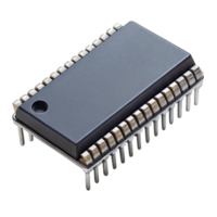 modern EEPROM microchip component with metallic pins designed for electronics and data storage devices png