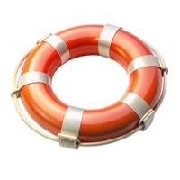 Modern life saving flotation device featuring a sleek red and white design for maritime safety applications png