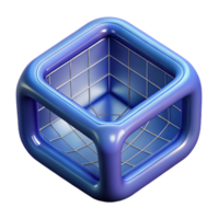serene rare Concept art style, professional render of a single, isolated, rotating tesseract, wireframe style Isolated cutout with Transparent Background png