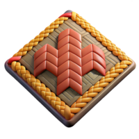 captivating mysterious rustic Hyper-specific professional render of a tribal woven mat with a complex diamond pattern with Transparent Background high quality png