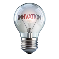 Idea Generation and Problem Solving Depicted Through a Light Bulb Featuring Innovation Written Inside png