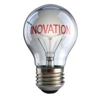 Creative Concept of Innovation Represented by a Light Bulb on a Transparent Background for Ideas and Progress png