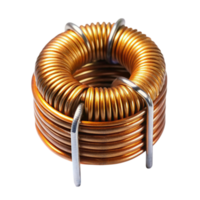 proche en haut de cuivre câble inducteur bobine conçu pour électromagnétique et électrique circuit applications png