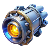vibrant distinctive Spaceship engine, glowing core, intricate mechanics with Transparent Background png