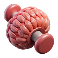 ethereal striking Photorealistic, ultra-detailed render of a single biomechanical muscle fiber with integrated contractile actuators, isolated cutout with Transparent Background precision png