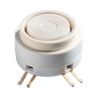 Minimalist Alarm Signal Device with Circular Design and Connection Wires Isolated on White png
