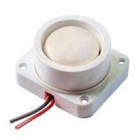Compact Electronic Buzzer with Wires on a Transparent Background for Alarm and Notification Systems png