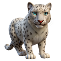 splendid mysterious creative A hunting snow leopard with focused gaze with Transparent Background genuine png