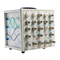 Professional grade oscillators for electronics, featuring calibration controls and multi input connection ports png