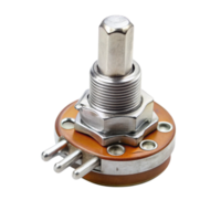 Adjustable rotary potentiometer featuring a durable design, ideal for audio equipment, control systems, and electronics png