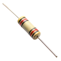 Compact cylindrical resistor with clear marking bands, ideal for electrical and engineering projects png