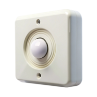 Infrared motion detection unit in compact white enclosure for security systems and smart technology applications png