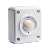 Compact infrared motion sensor with modern design on white isolated background for security and automation systems png