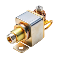 Compact solenoid actuator featuring a brass connector and robust structure for machinery systems png