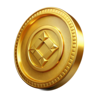 distinguished gothic Ultra-detailed, professional render of a single, gold coin with intricate engravings and relief Isolated cutout with Transparent Background artisan png