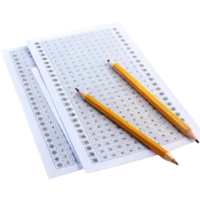 standardizzato test lenzuola e matite su un' trasparente sfondo, Perfetto per esame preparazione o valutazione concetti png