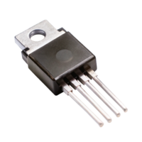 a TO 220 package transistor on a Transparent Background, showcasing its metallic pins and compact design png
