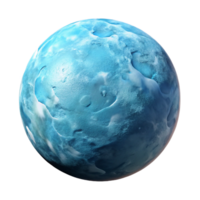 sought-after bohemian Photorealistic, ultra-detailed, professional render, isolated cutout of a single, hyper-specific, frozen planet planet only with Transparent Background refined png