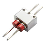 Advanced electrical circuit voltage divider, emphasizing robust metallic connectors and insulated color coded rings png