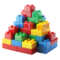 Stacked colorful building blocks arranged neatly to showcase fun and learning potential in early childhood png