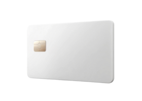 Simple and sleek white card design with gold chip, representing digital payments, banking security, and financial technology png