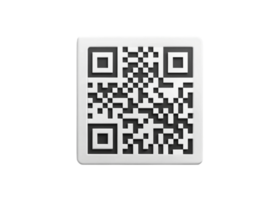 Modern 3D QR Code Display on Transparent Background for Digital Scanning and Marketing Applications png